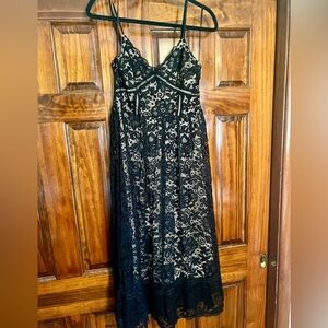 Black lace overlay dress